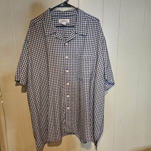 Natural Issue Men’s Button-Down Shirt Size 3X, Black & White Gingham Check Short